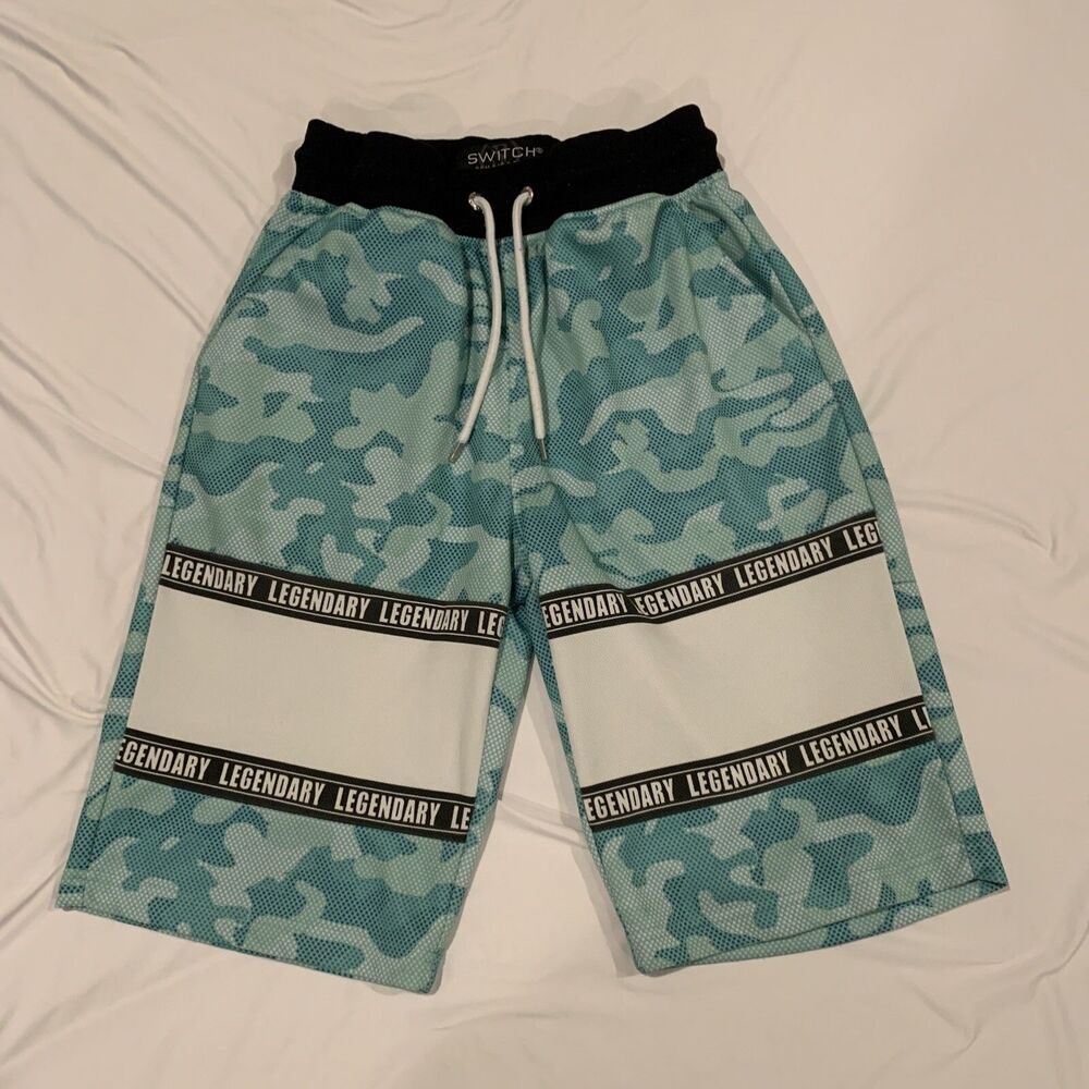 Men Switch Remarkable Legendary Camo Drawstring Shorts M Casual AthleticWear
